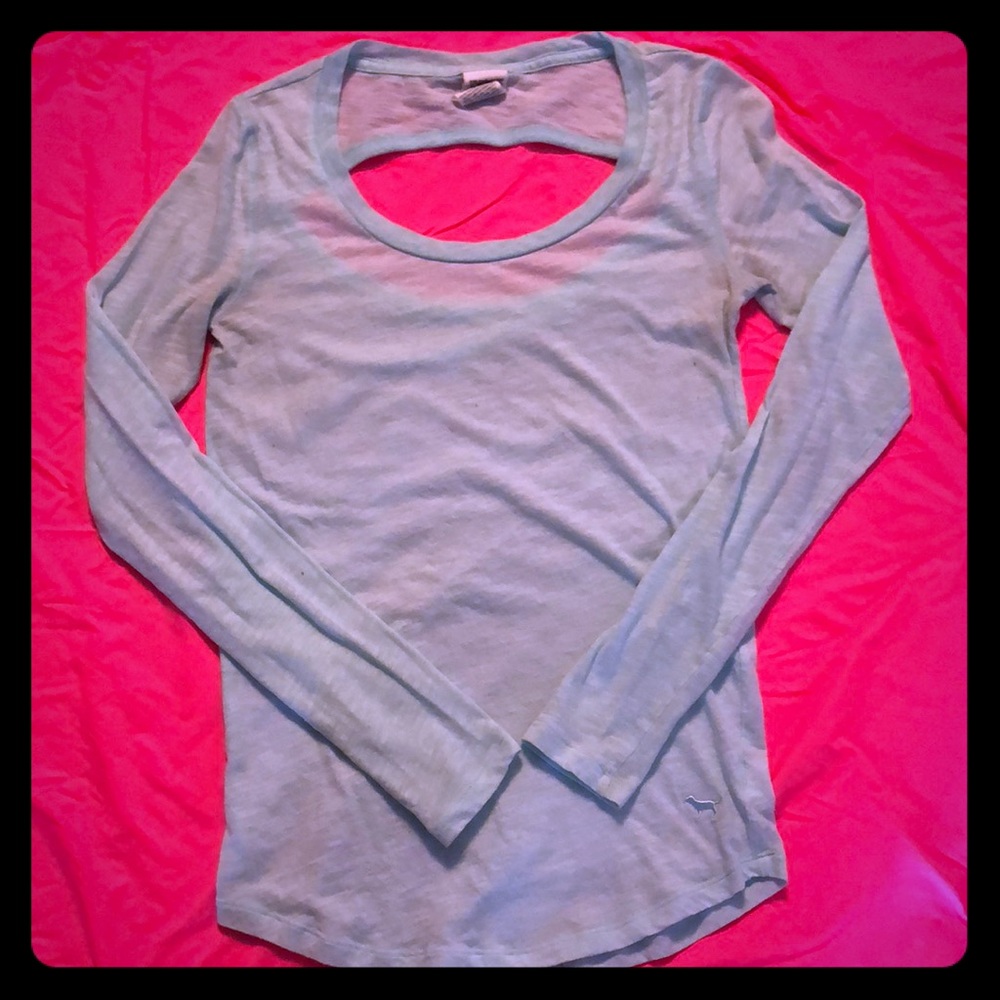 PINK XS Open Back Long-sleeve Tee